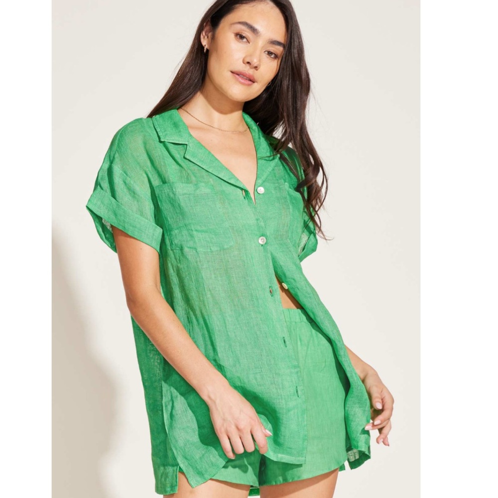 Vitamin A Green Button-Up Shirt